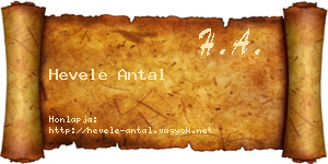 Hevele Antal névjegykártya